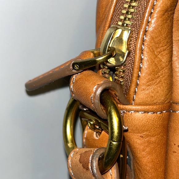 VINTAGE cognac leather J.Crew crossbody bag - Picture 4 of 14
